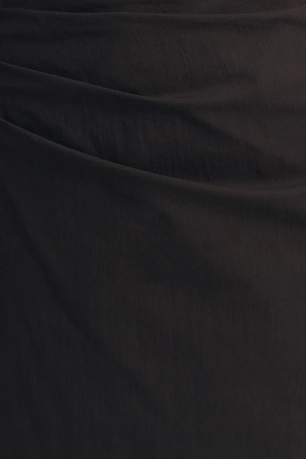 campbell short sleeve drawstring shirt dress - black