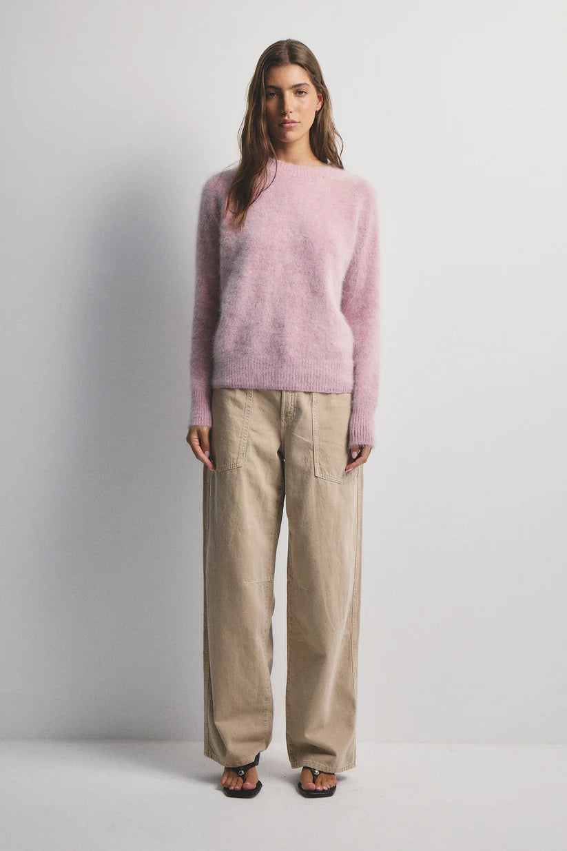 Adele Cashmere Crew Neck Knit - Petal Cloud