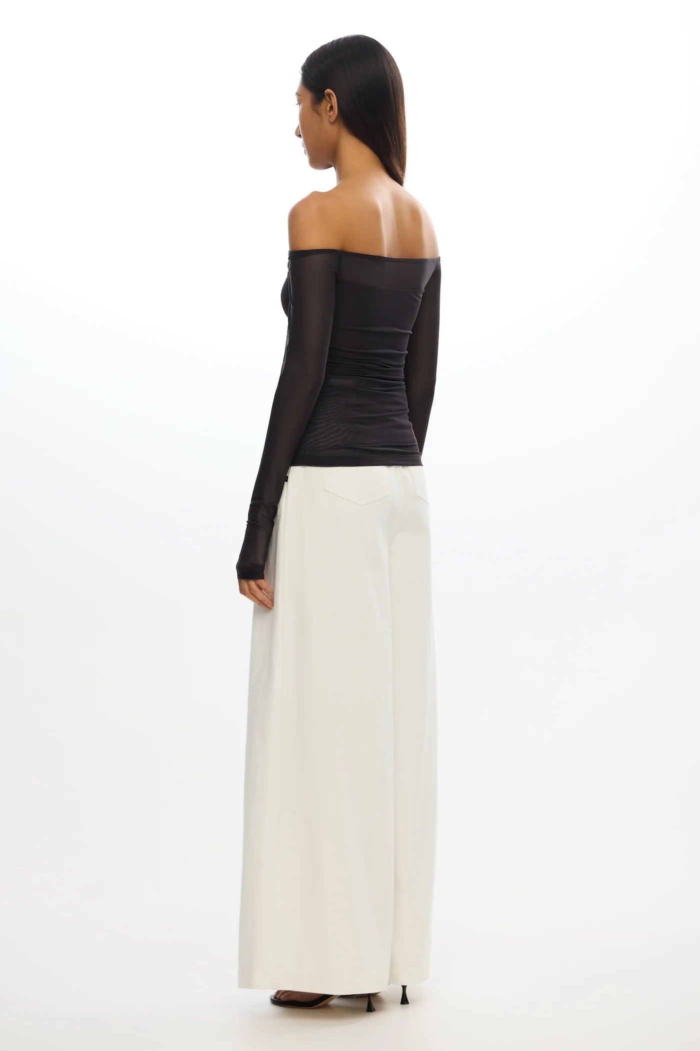 avni long sleeve top, charcoal