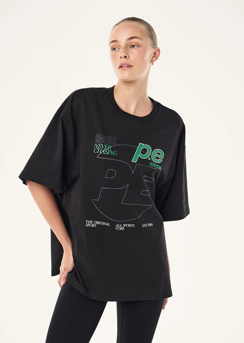 Current oversized tee, black