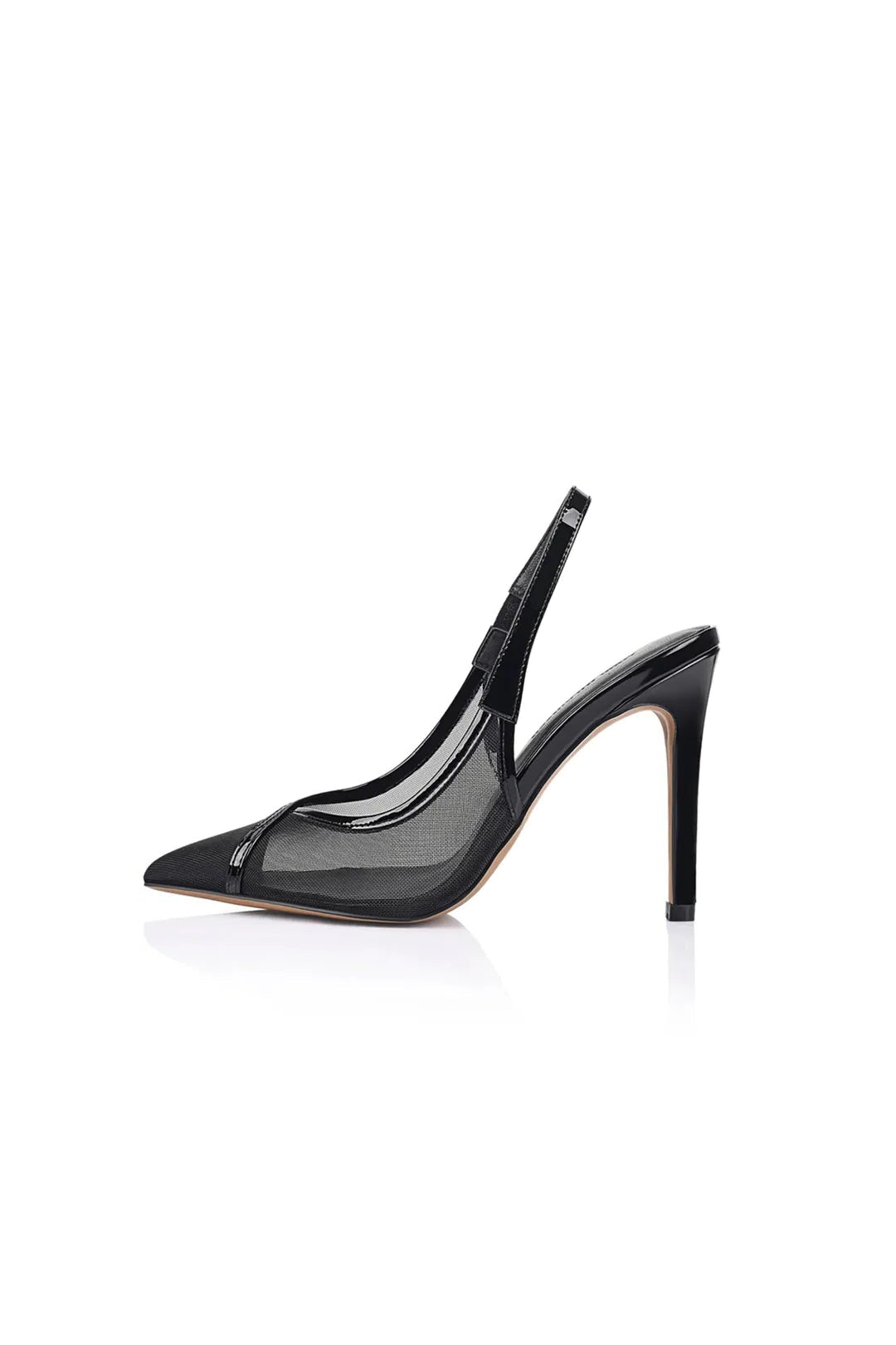 Chai Pump Black Mesh & Patent Leather