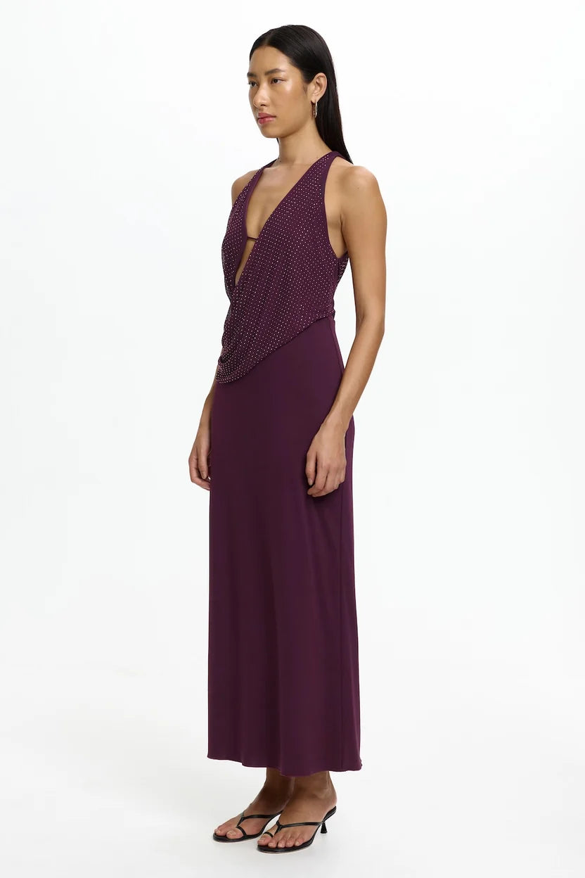 Harriett Maxi Dress, eggplant