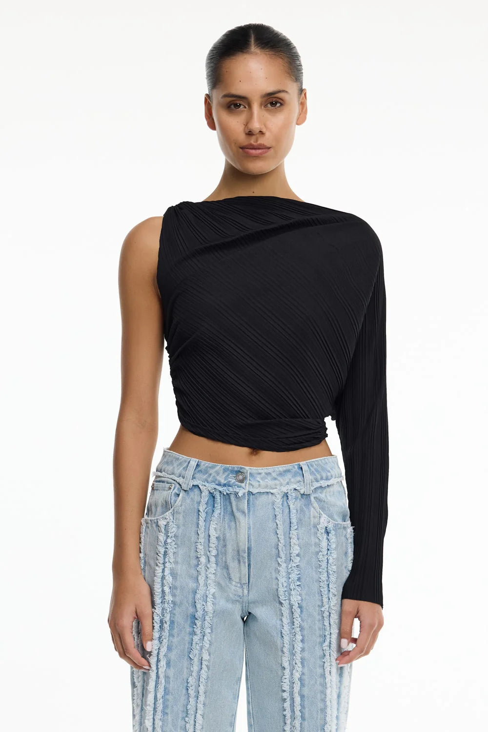 Nesta long sleeve top, black
