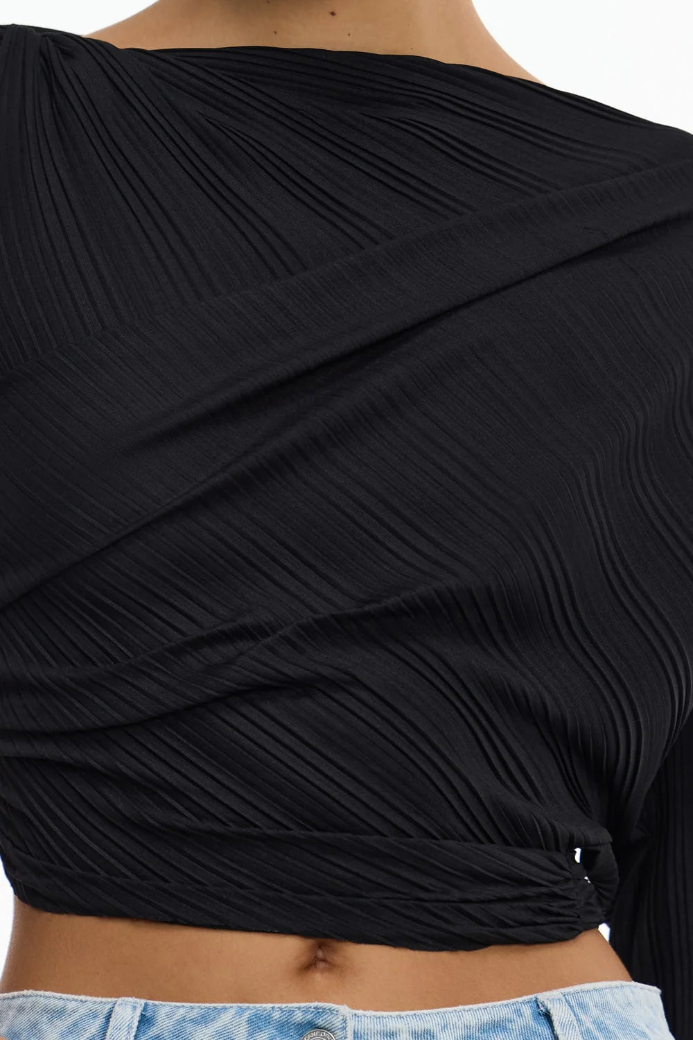 Nesta long sleeve top, black