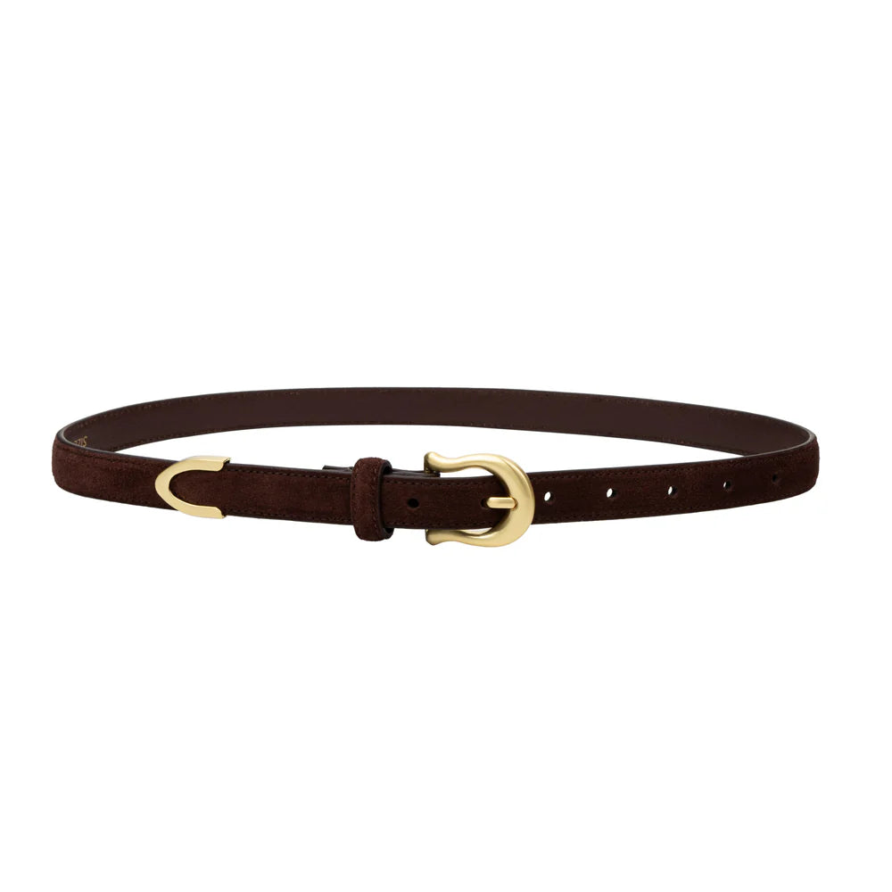 The adela belt, espresso suede