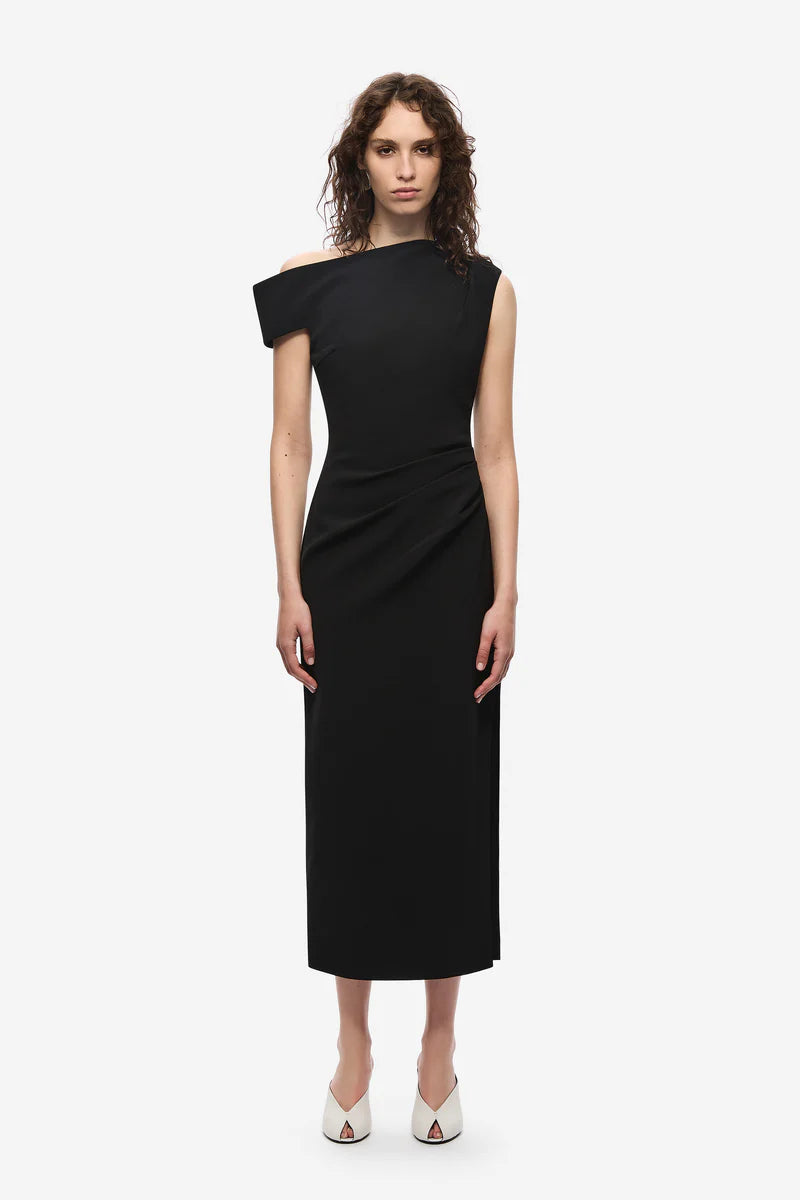 The Blair crepe midi dress, black