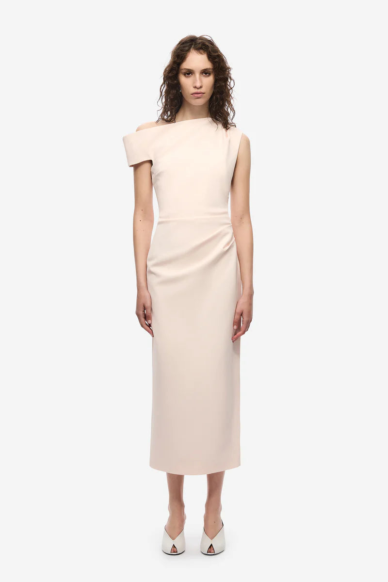 The blair crepe midi dress, soft pink