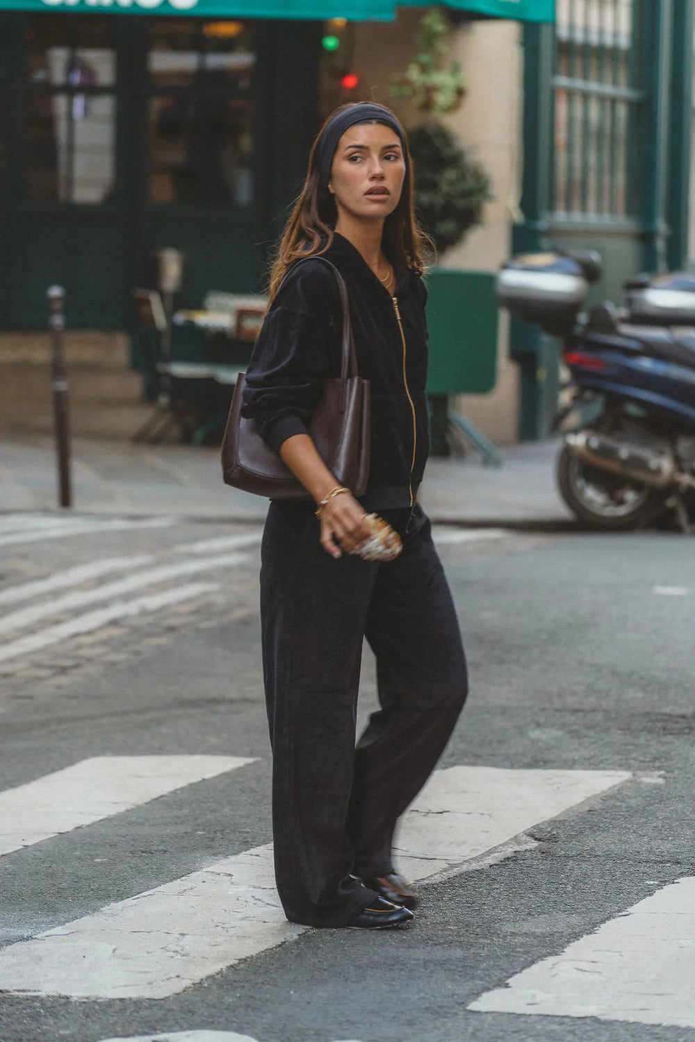 Aj Velour hoodie, noir