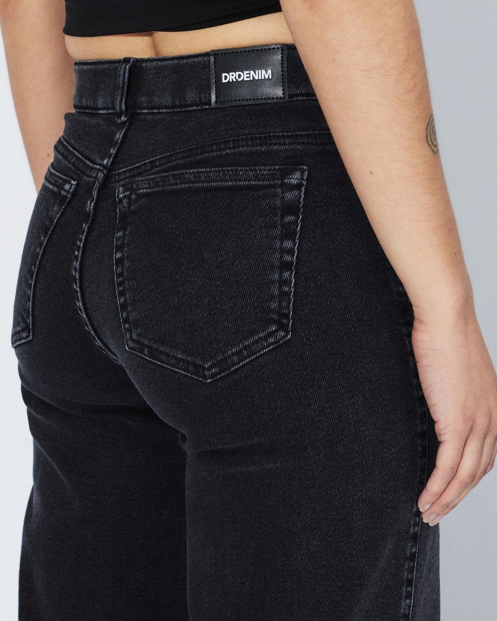 Zila Mid wide Jeans, black mist