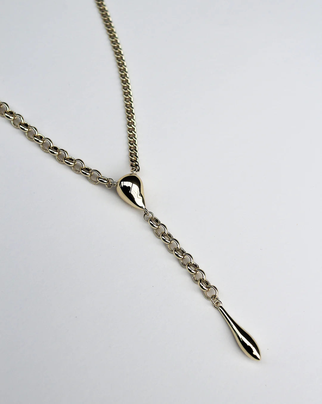 droplet necklace, gold