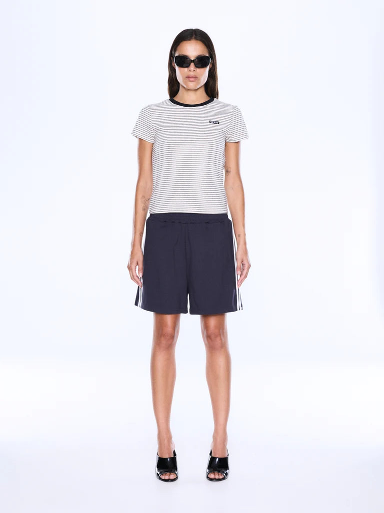 Valentina stripe short, charcoal