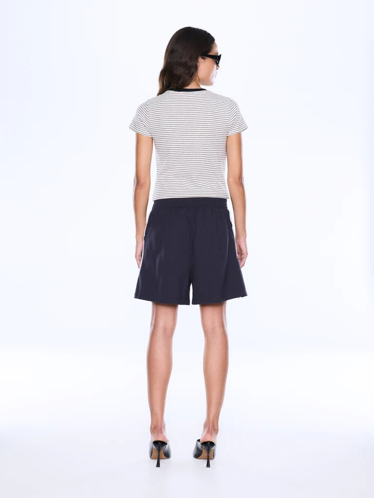 Valentina stripe short, charcoal
