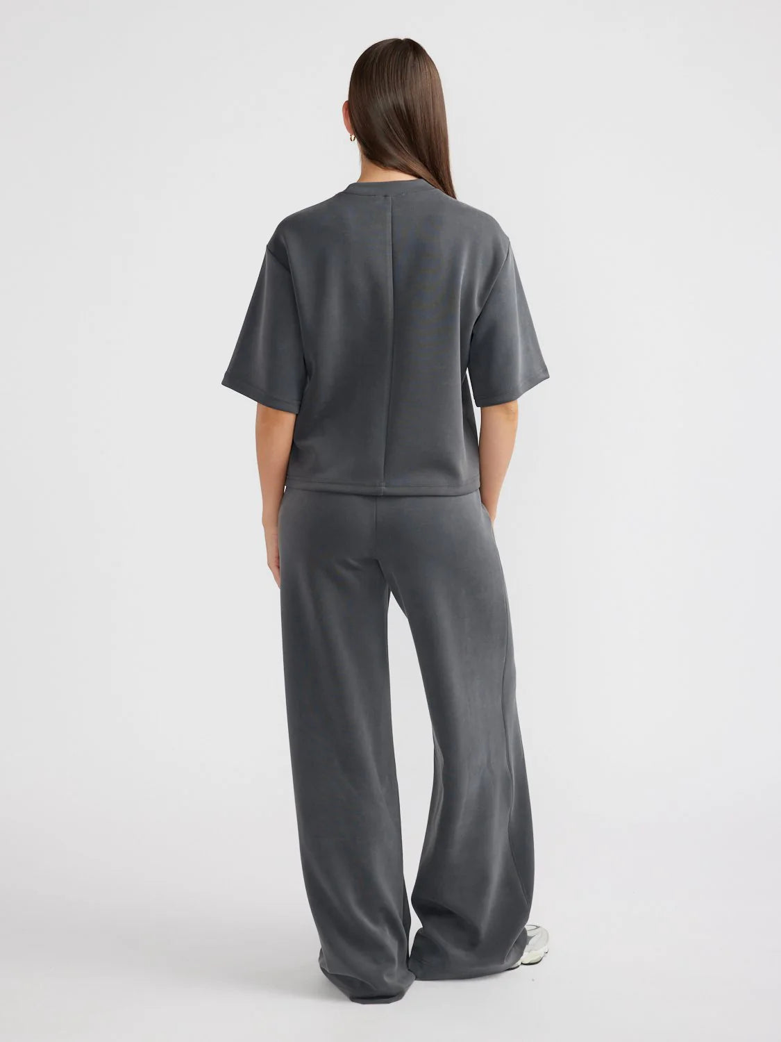 Alessa relaxed soft jersey pant, charcoal