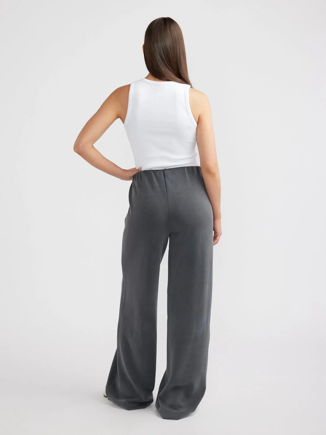 Alessa relaxed soft jersey pant, charcoal