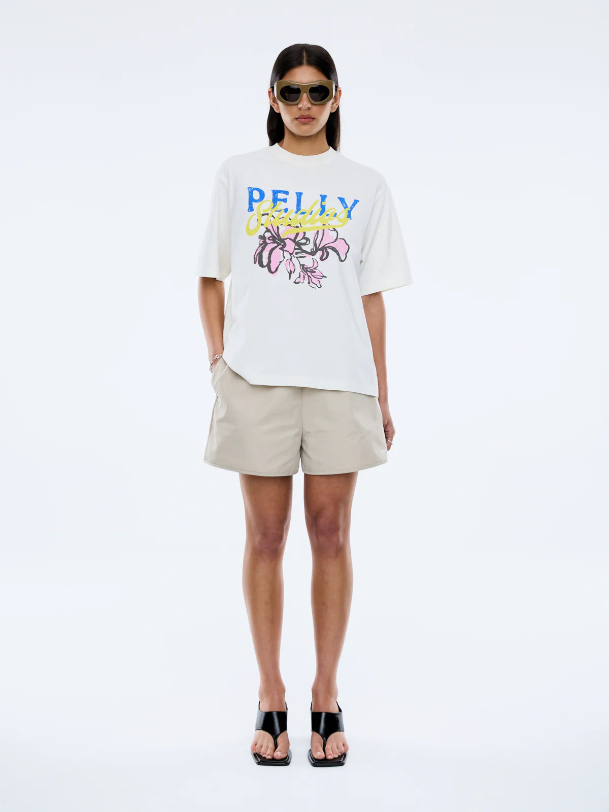 Pelly floral tee, vintage white