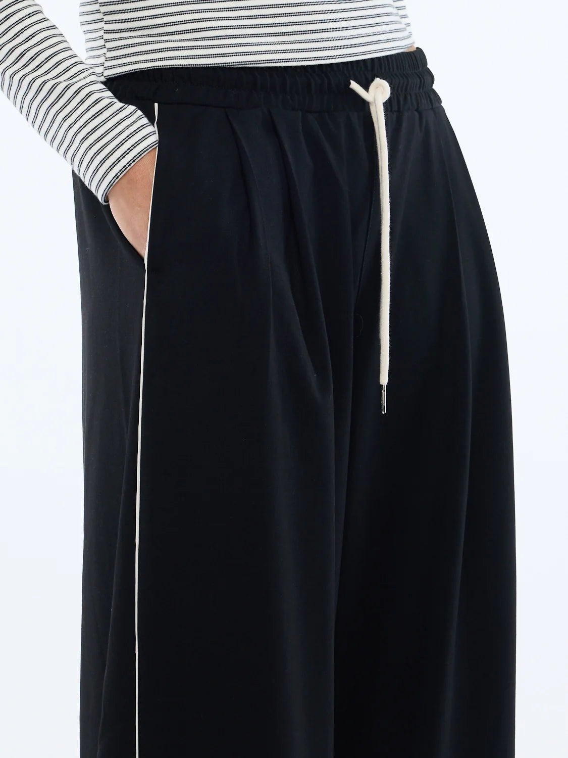 Bowie wide leg pant, black