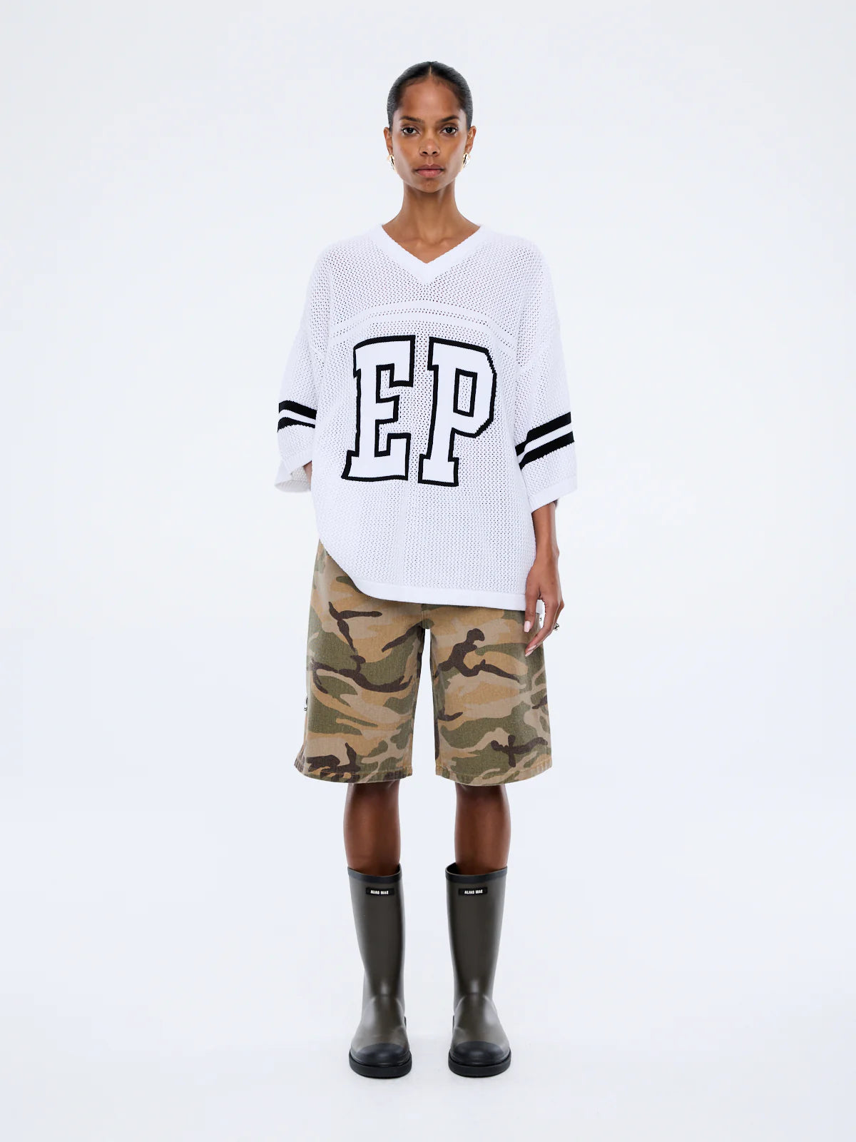 Harper crochet jersey, vintage white