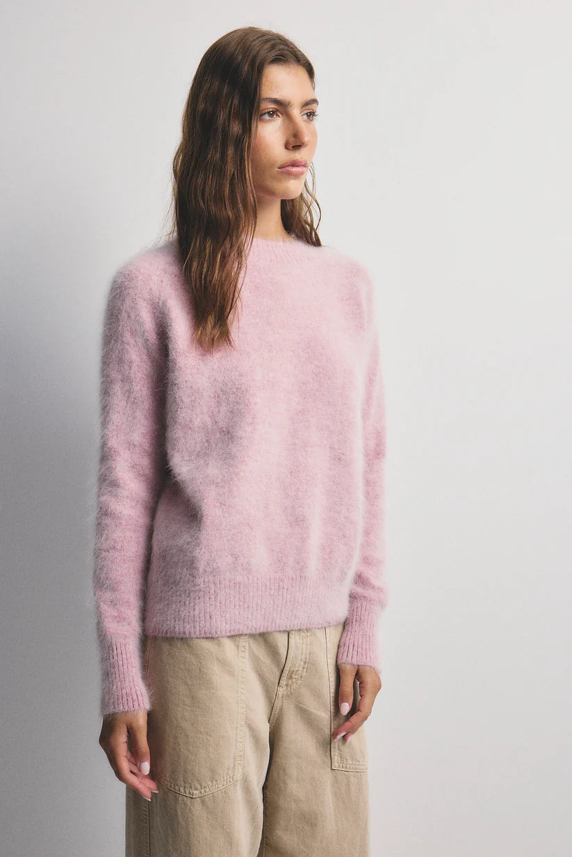 Adele Cashmere Crew Neck Knit - Petal Cloud