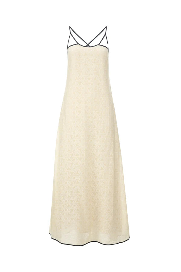 The Violeta dress, creme jacquard