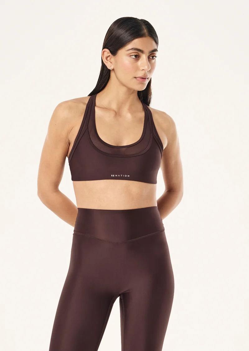 Fusion sports bra, dark plum