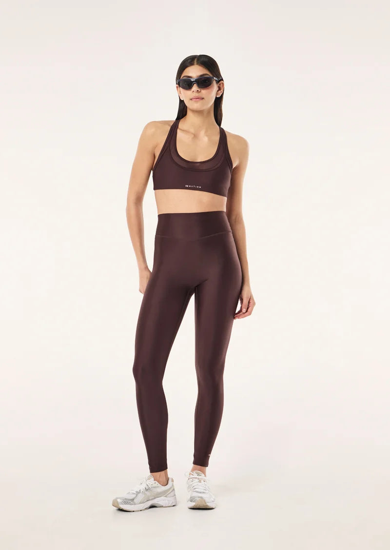 Fairmont full length legging, dark plum shine