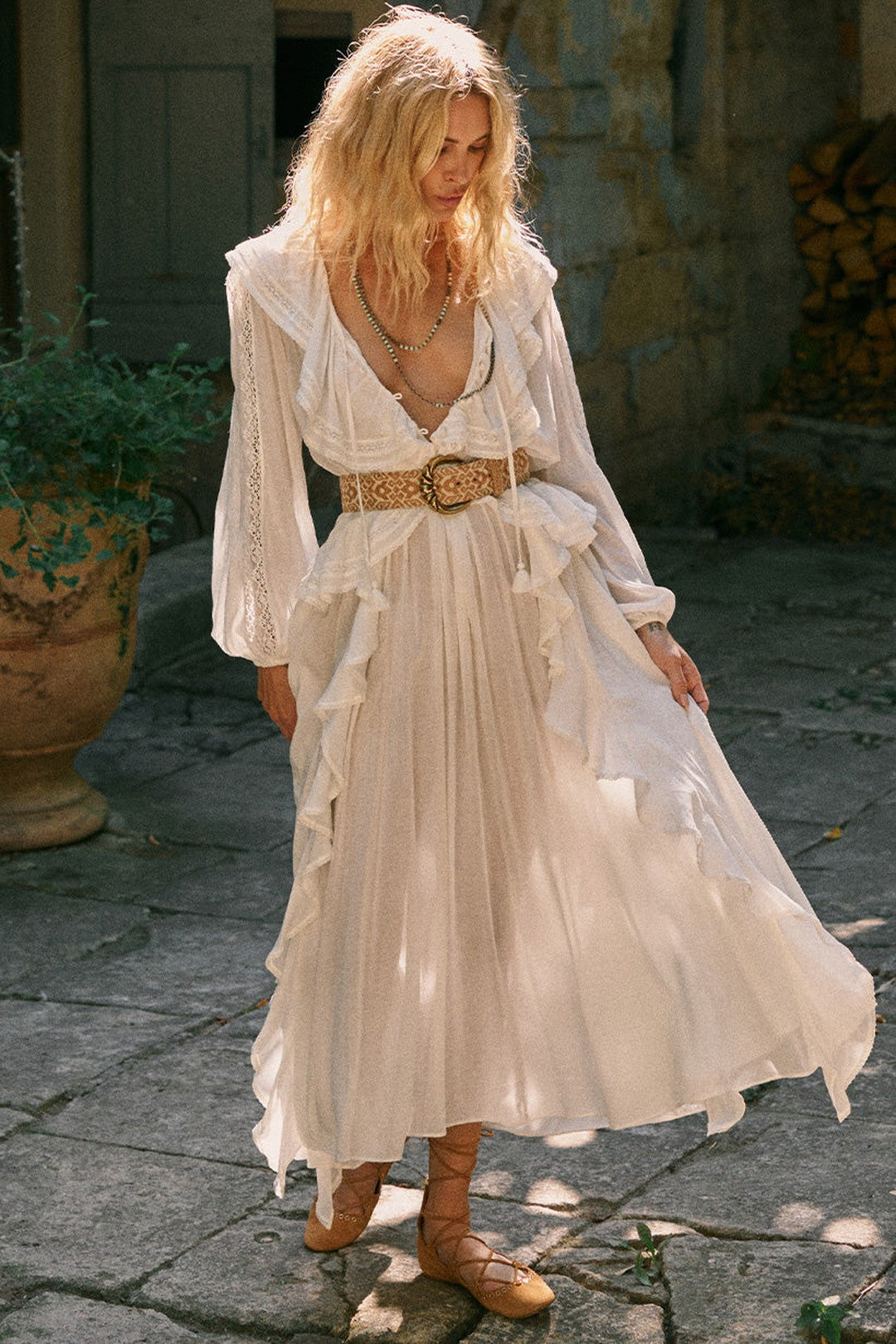 Fleur Lace Gown - White