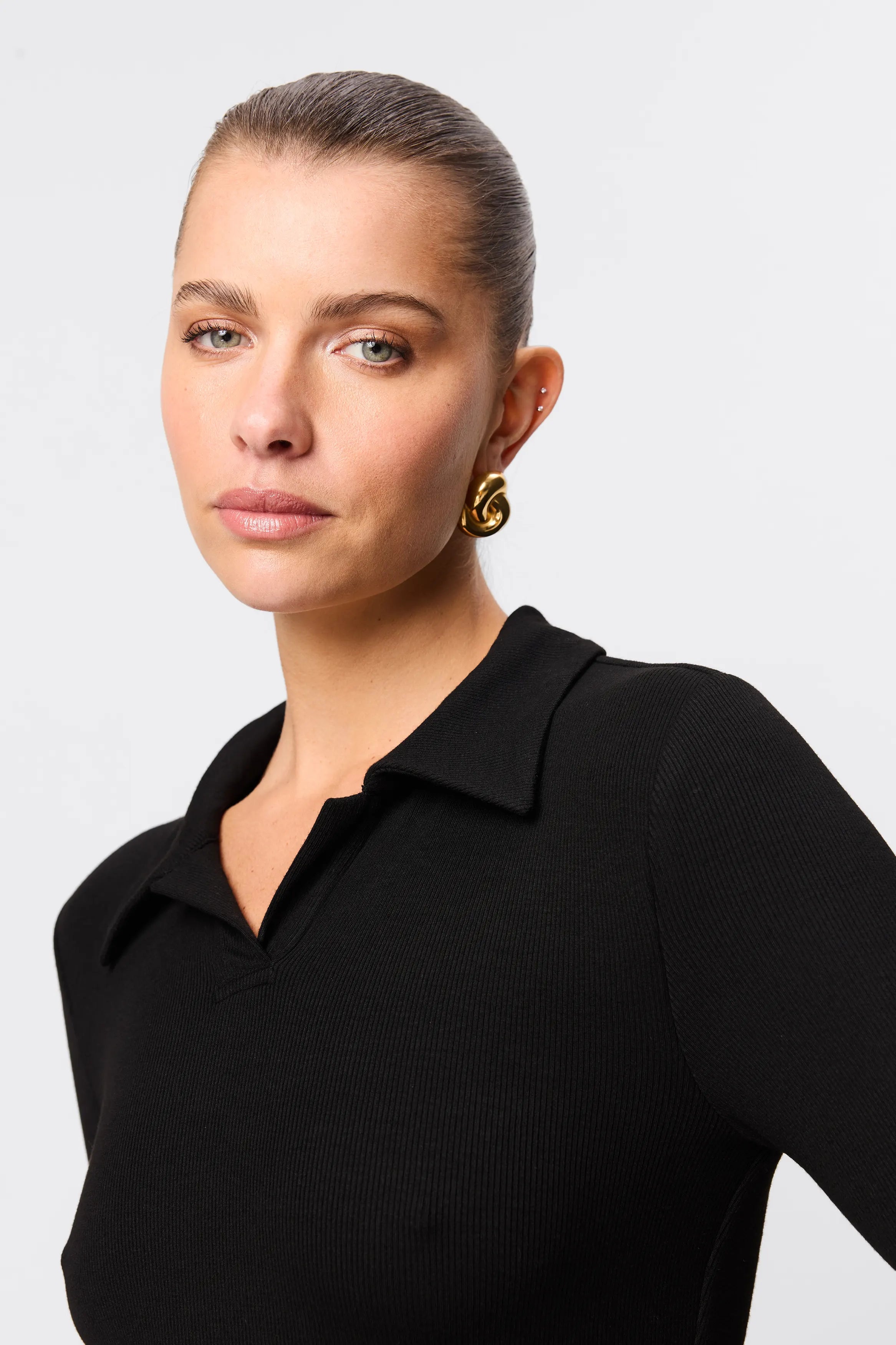Florence polo top, black