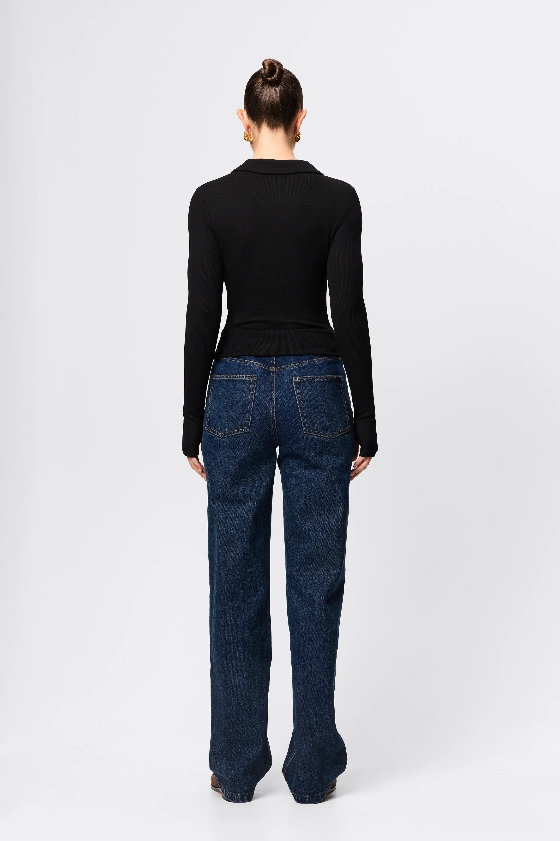 Florence polo top, black