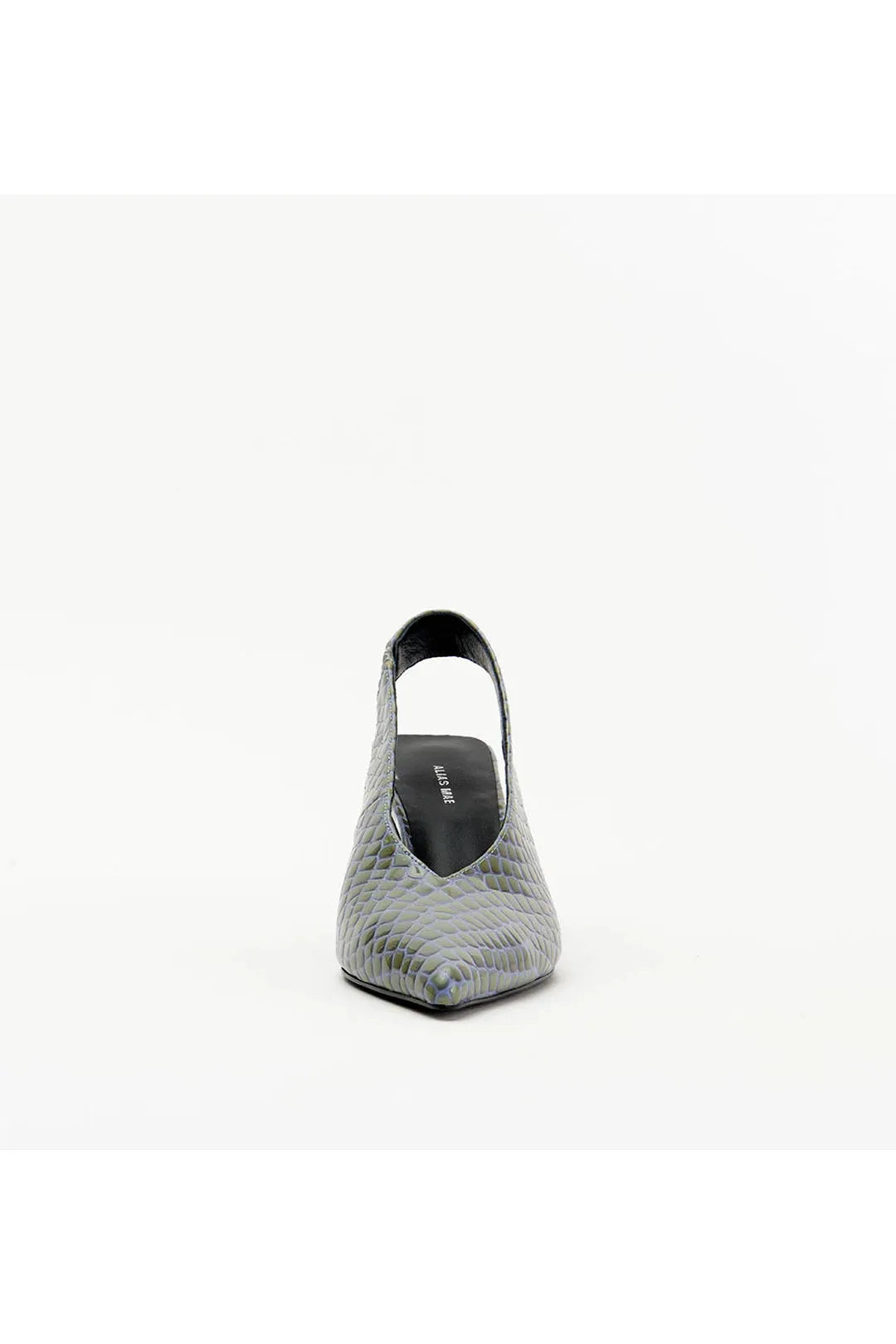 Frankie, denim patent croc