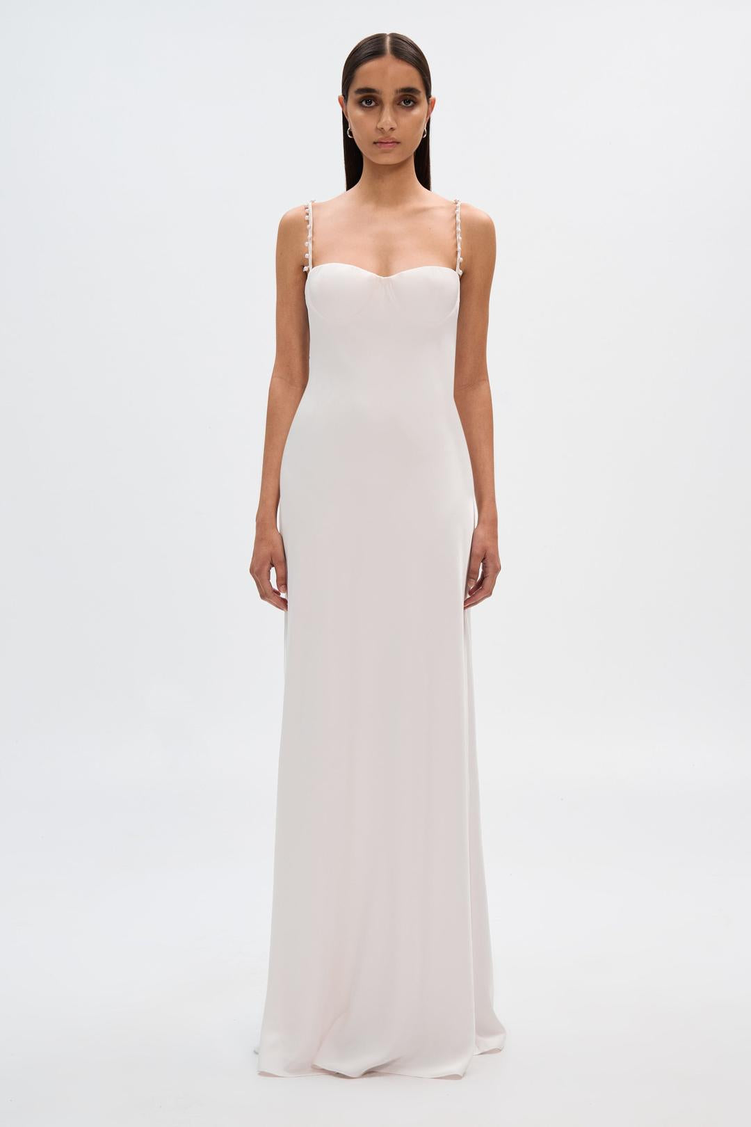 The violet satin gown, Ivory