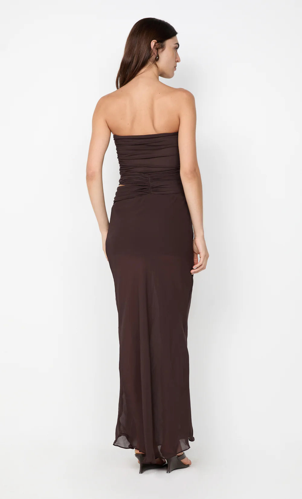 Jehnaya strapless maxi dress, dark chocolate