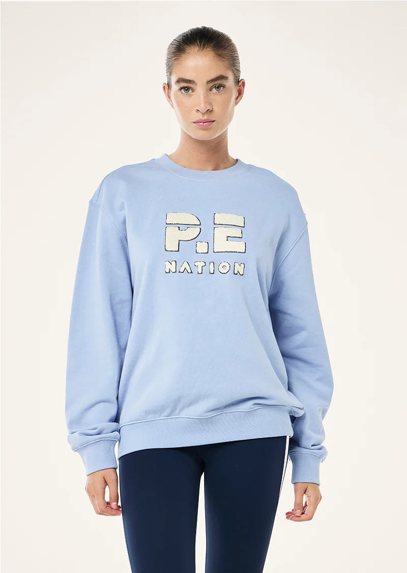 Heads up boucle sweat, dusty blue