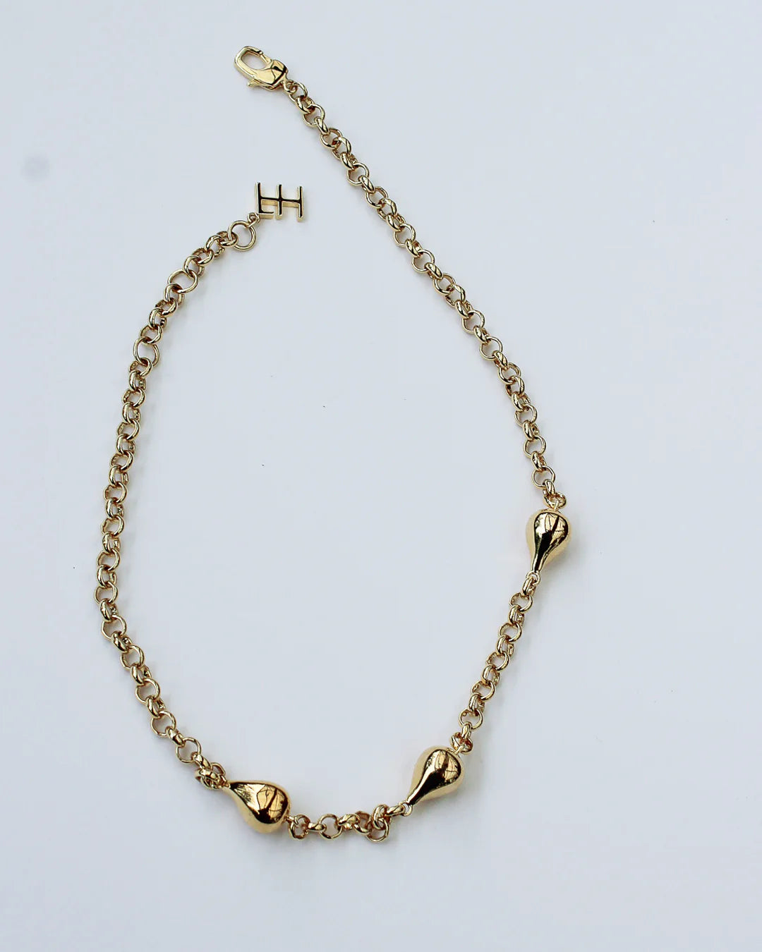 fluid ball necklace, gold