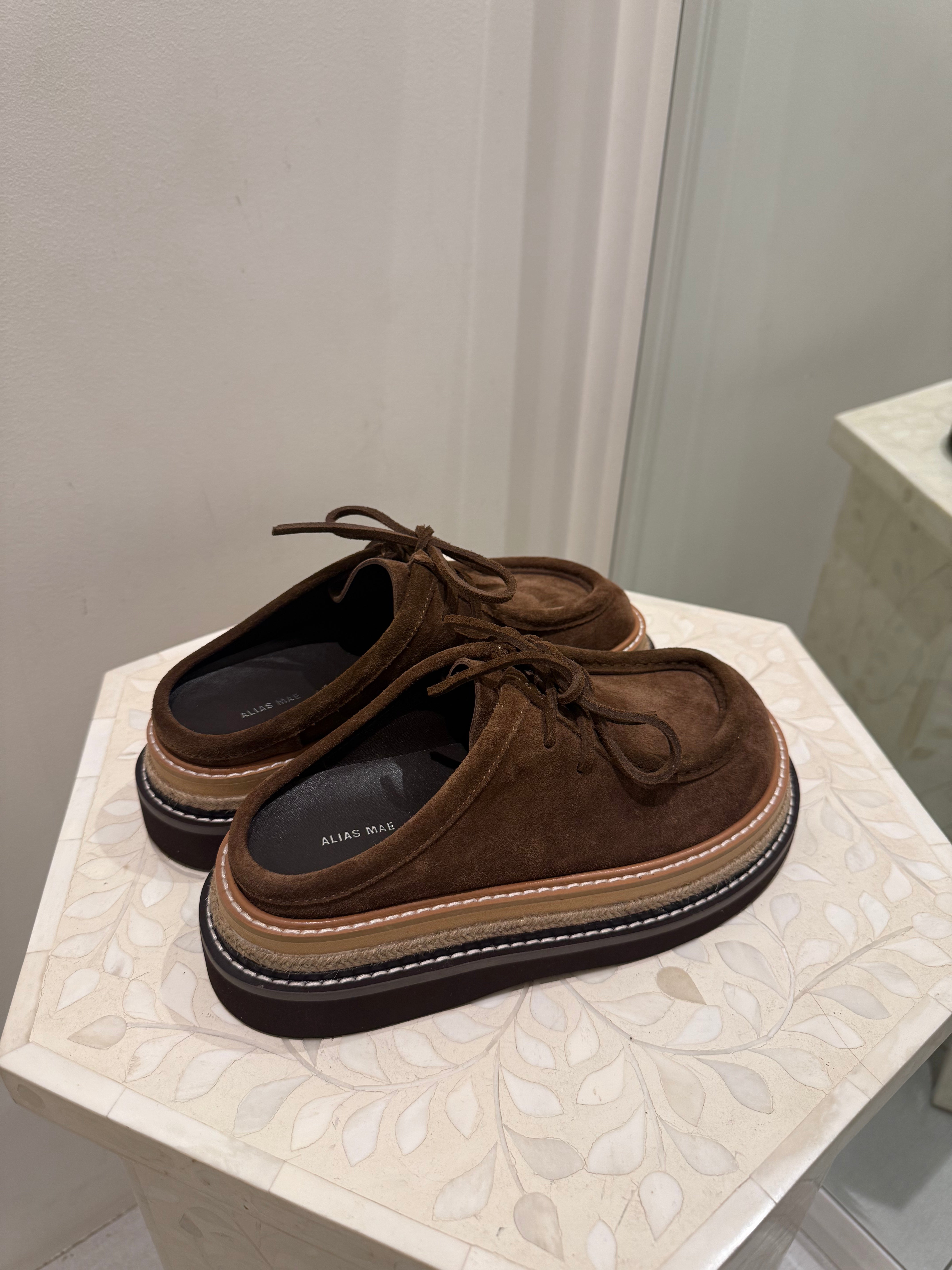 Veronique, chocolate suede