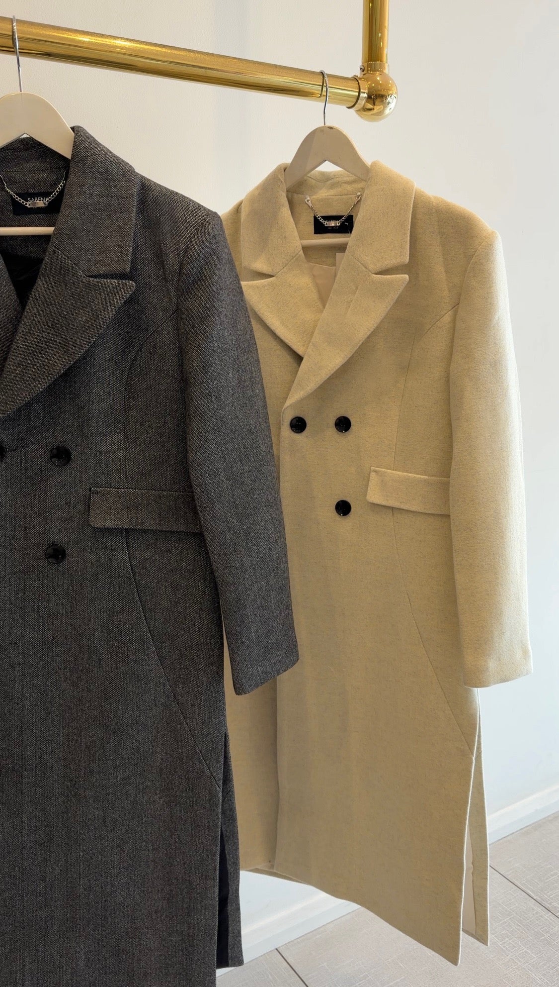 Long line coat w/side splits
