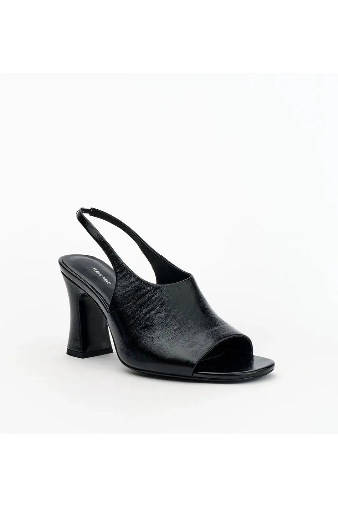 Jackie, black oily crinkle leather