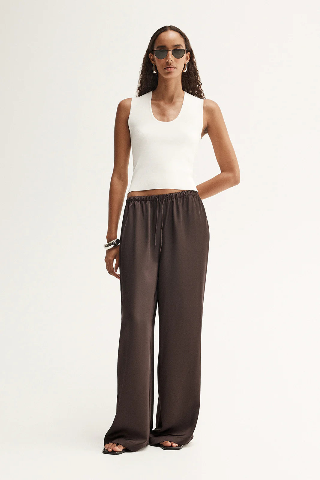 Hayes knit tank, white