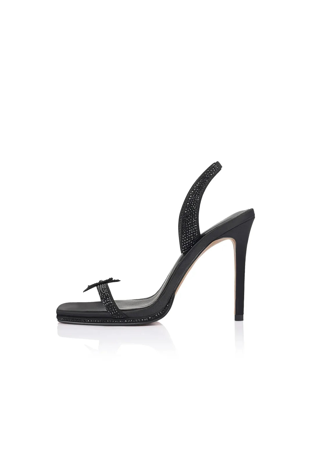 Astrid heel, black satin