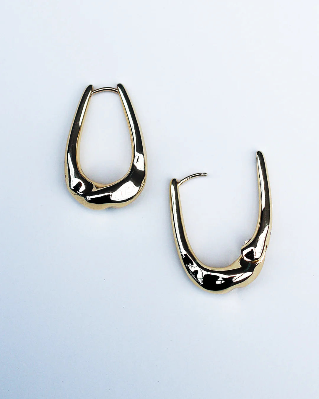 hammered long hoops, gold