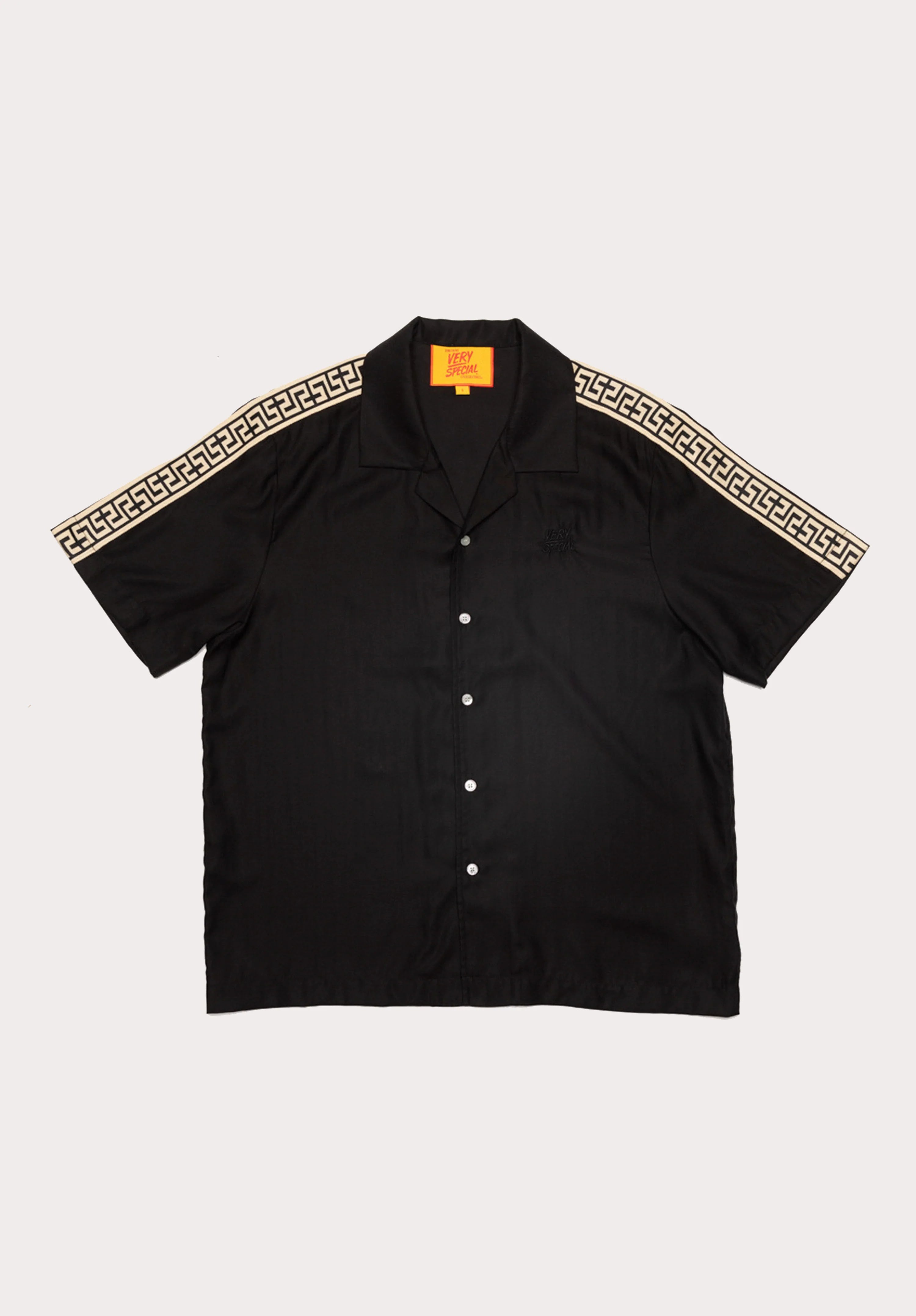 Geo resort shirt lyocell, black