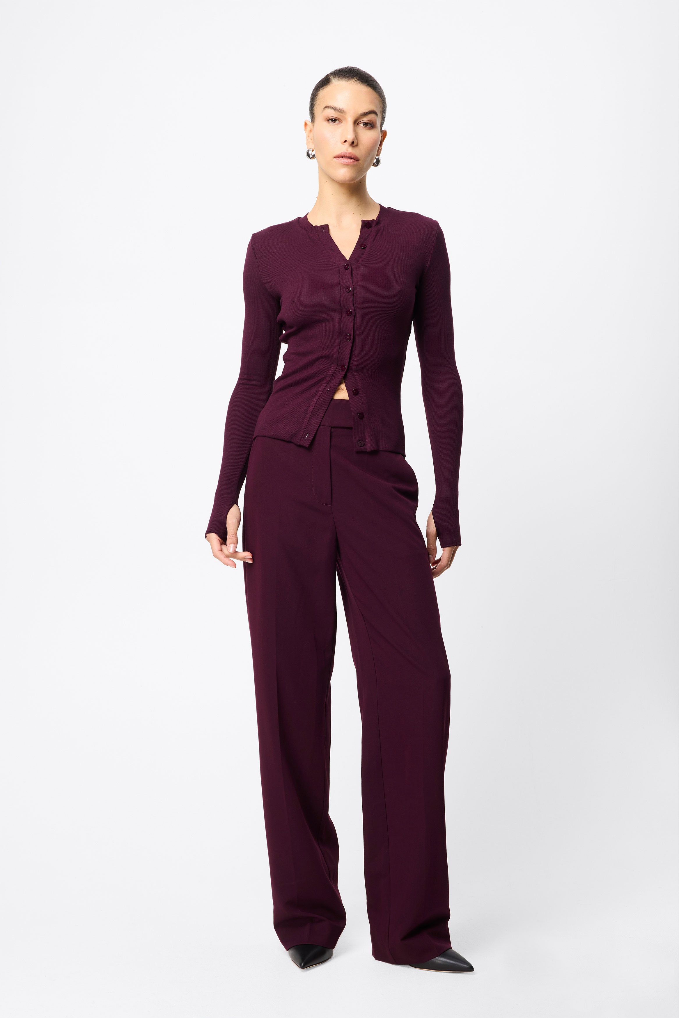 boston straight leg pant, cherry lacquer