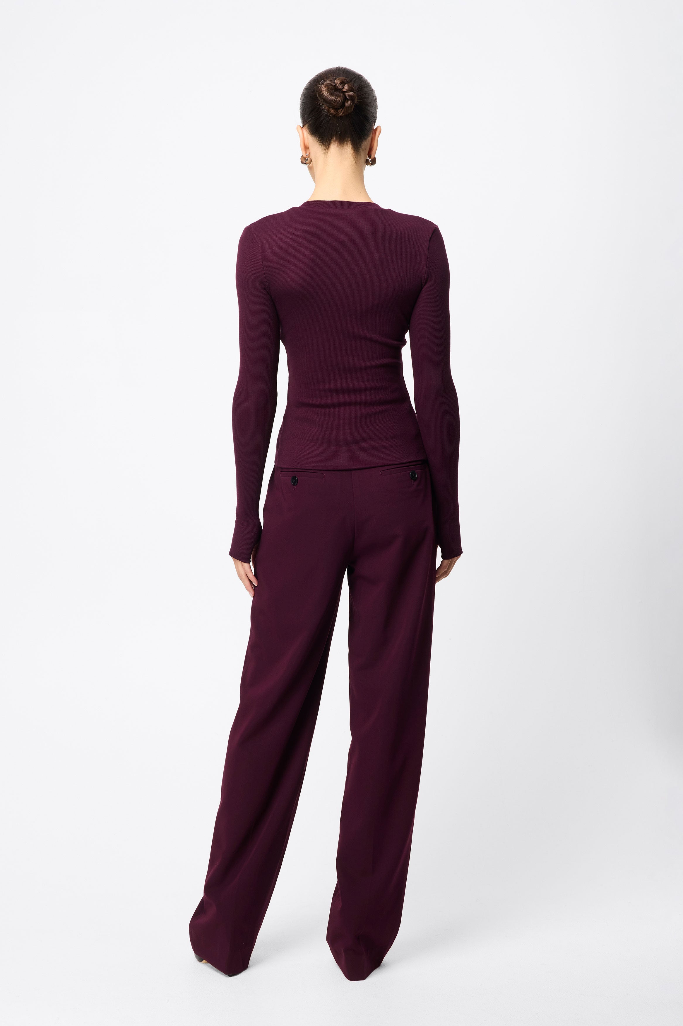 boston straight leg pant, cherry lacquer