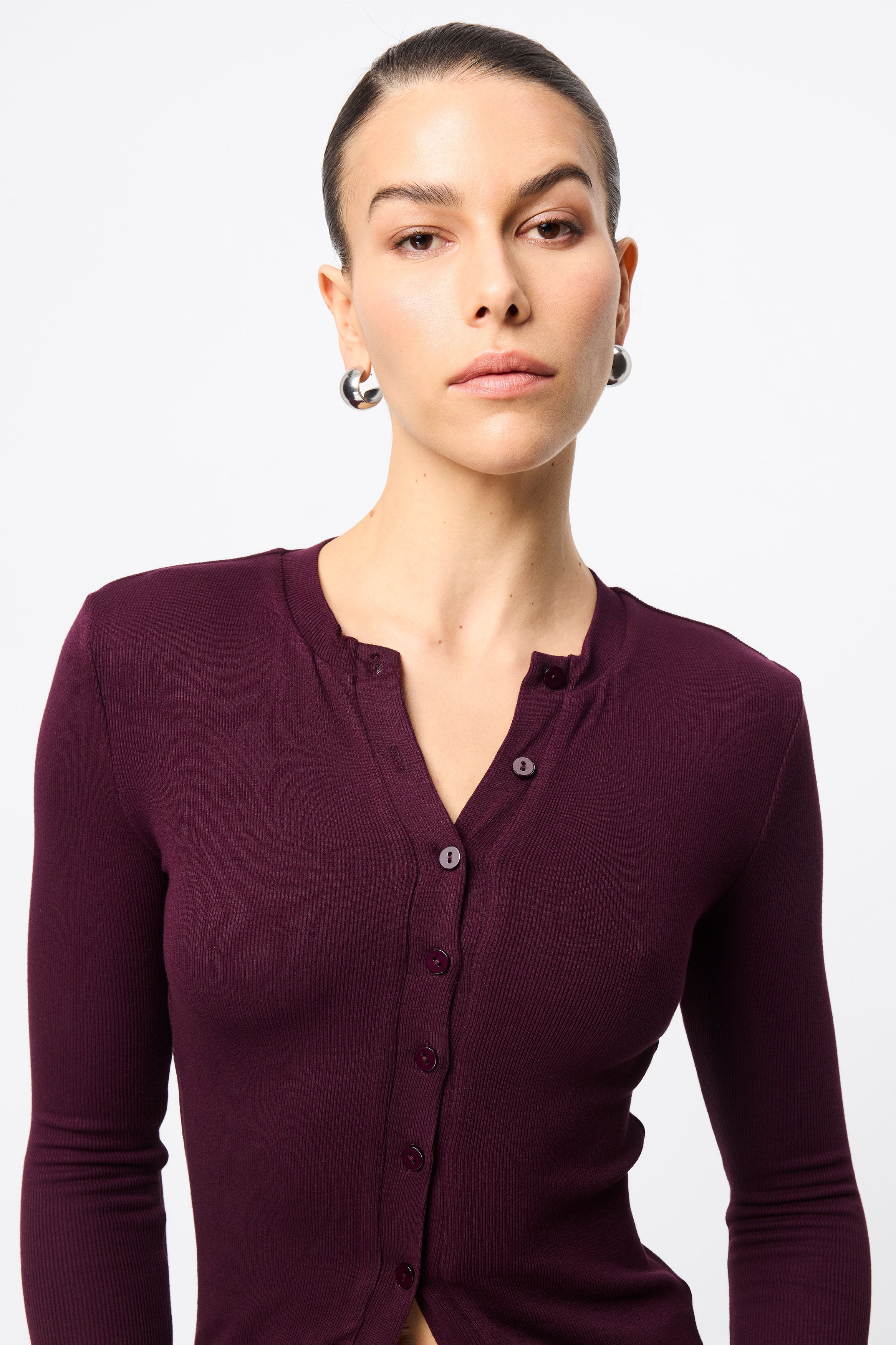 lyon cardigan, cherry lacquer
