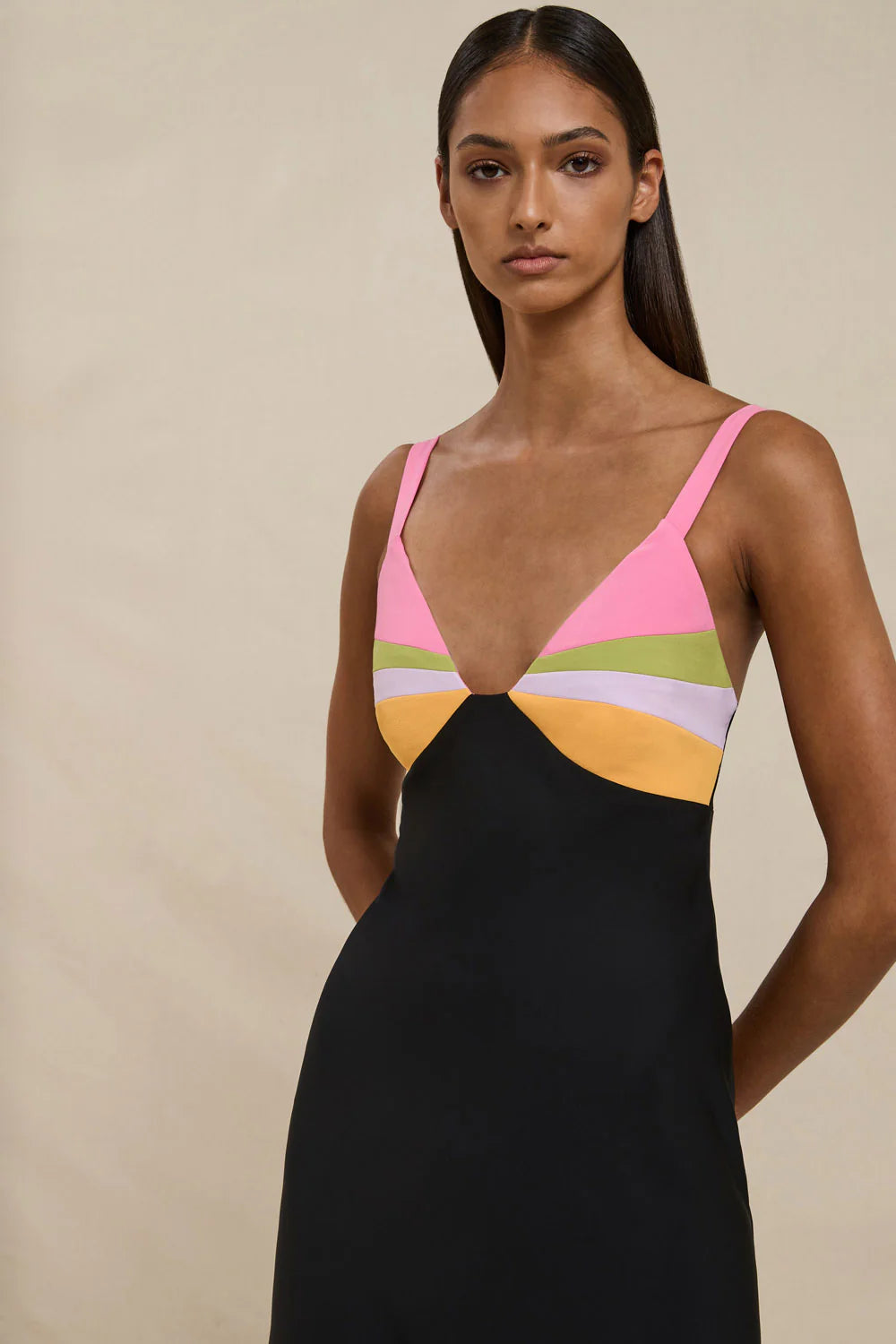 Naomi bias midi dress, black