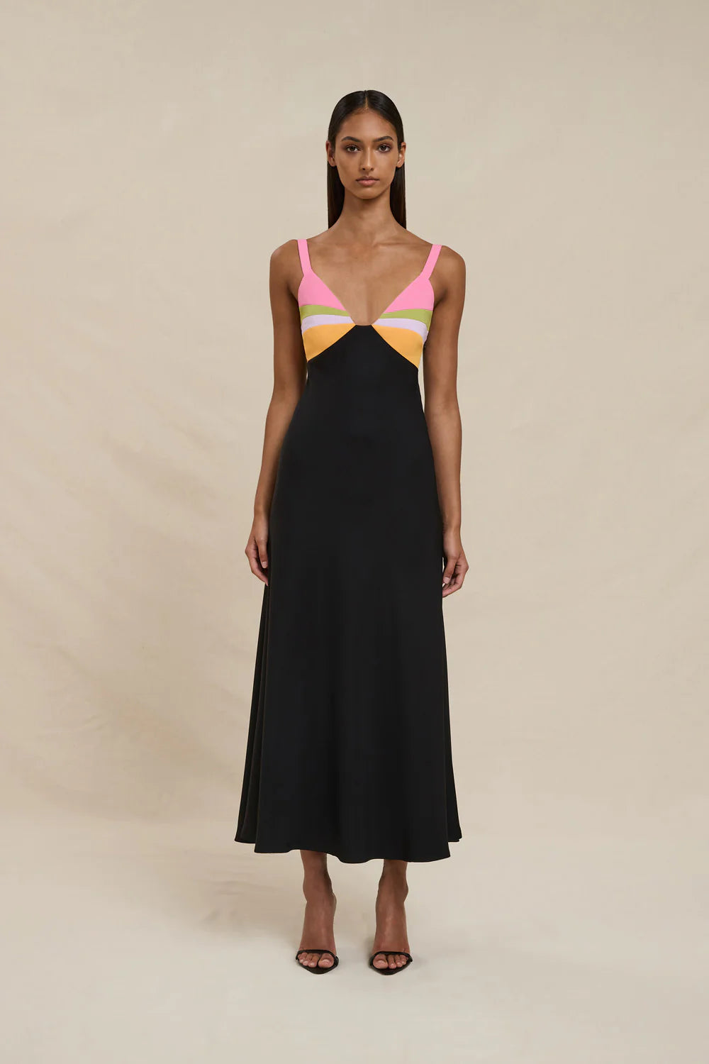Naomi bias midi dress, black