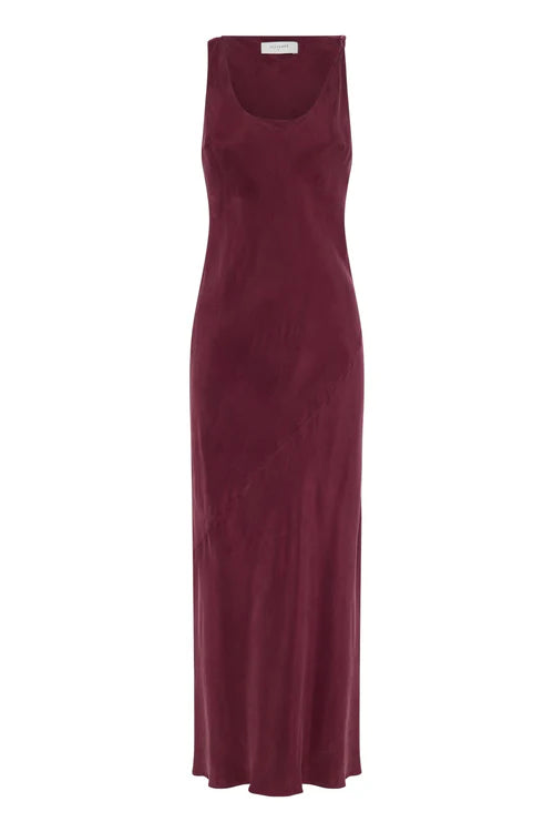 Amaya cupro dress, merlot