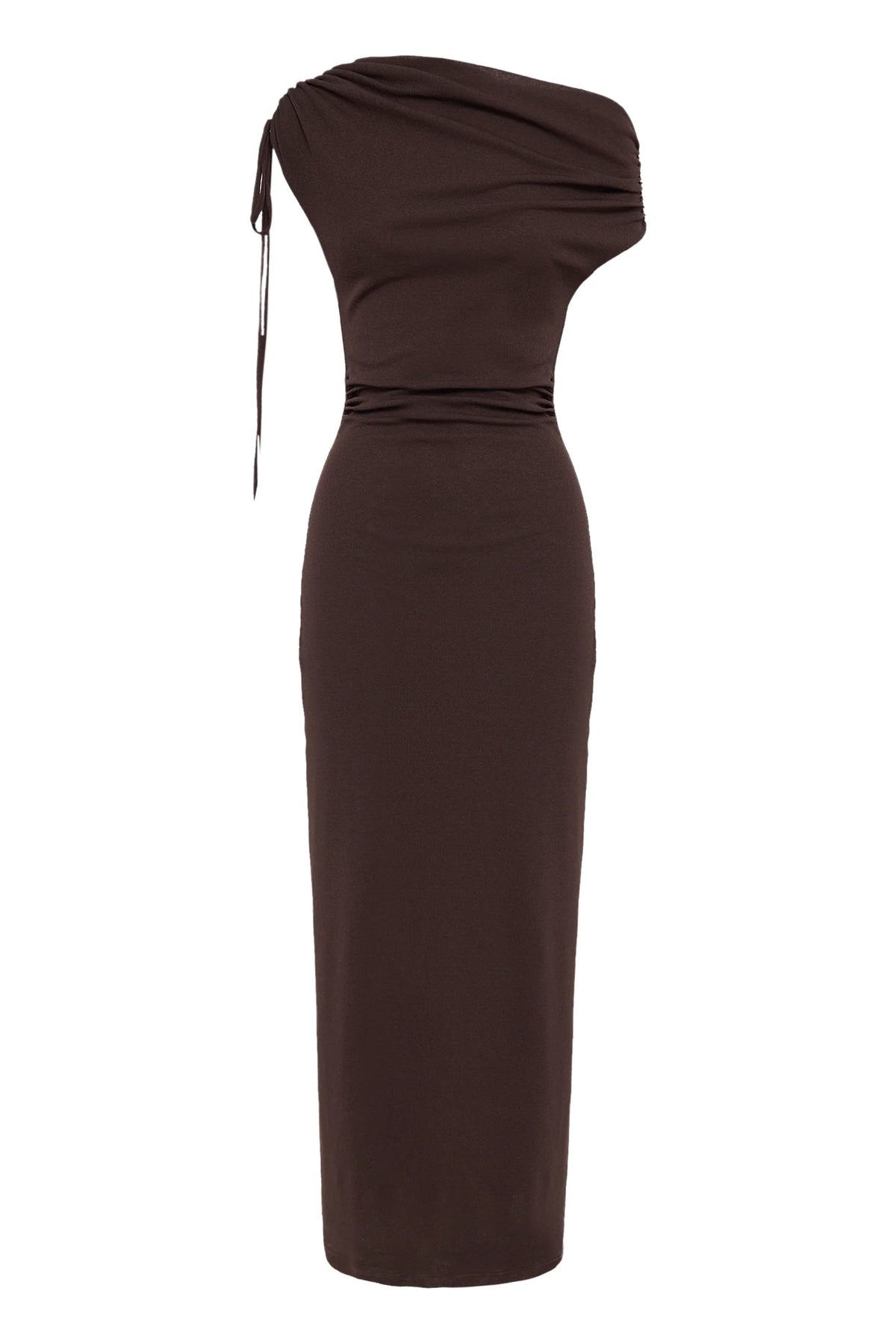 Lani mesh maxi dress, chocolate