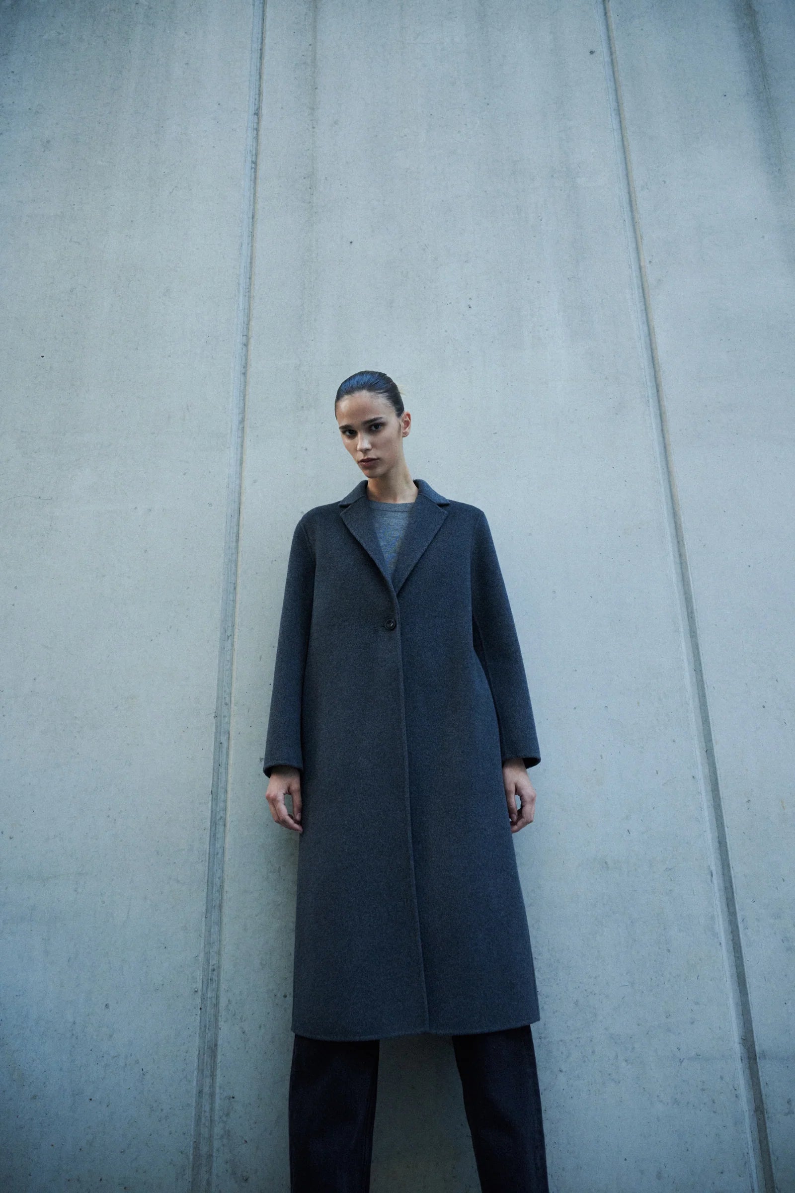 Riley wool coat, charcoal
