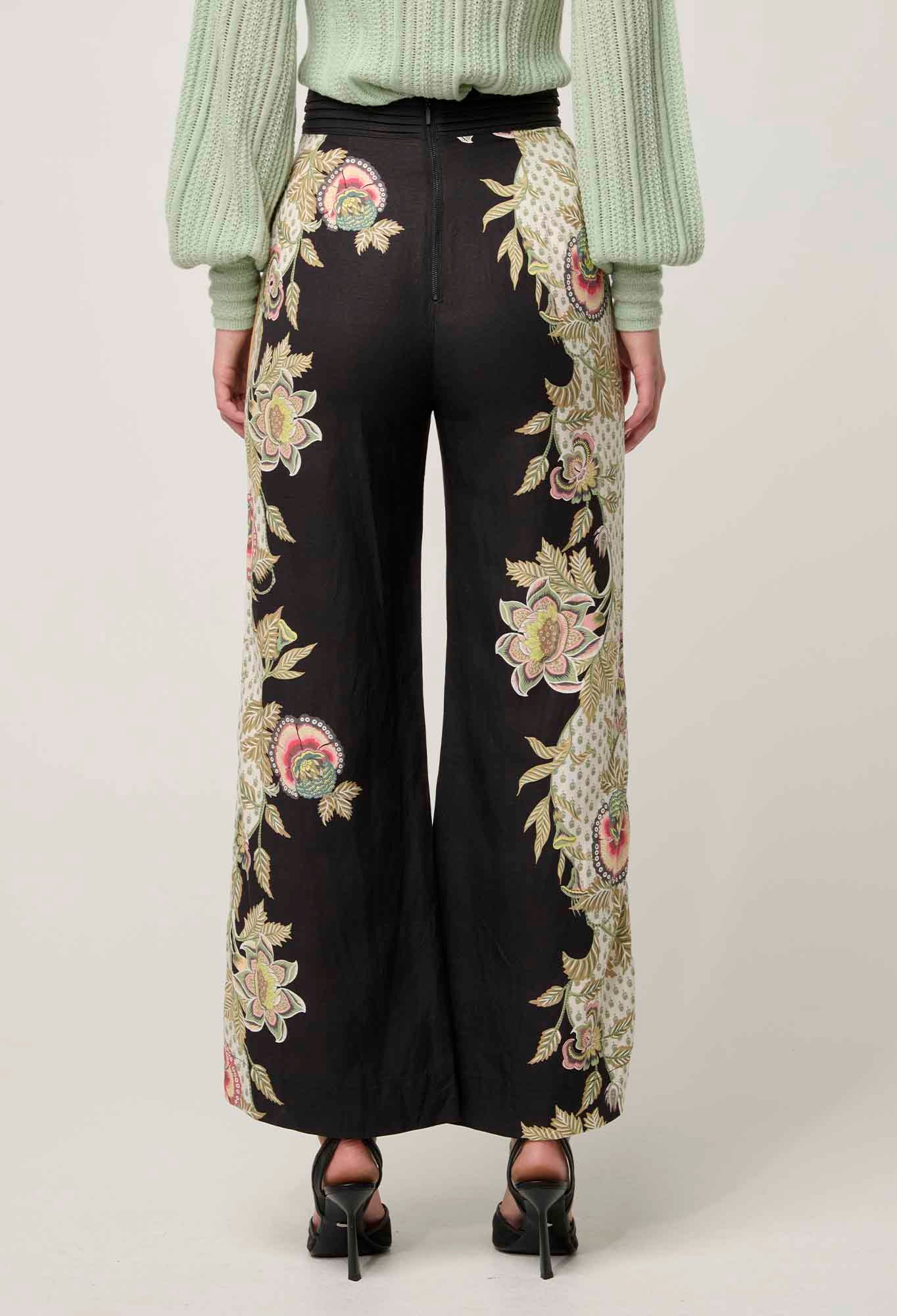 merida linen viscose pant, mariposa nero