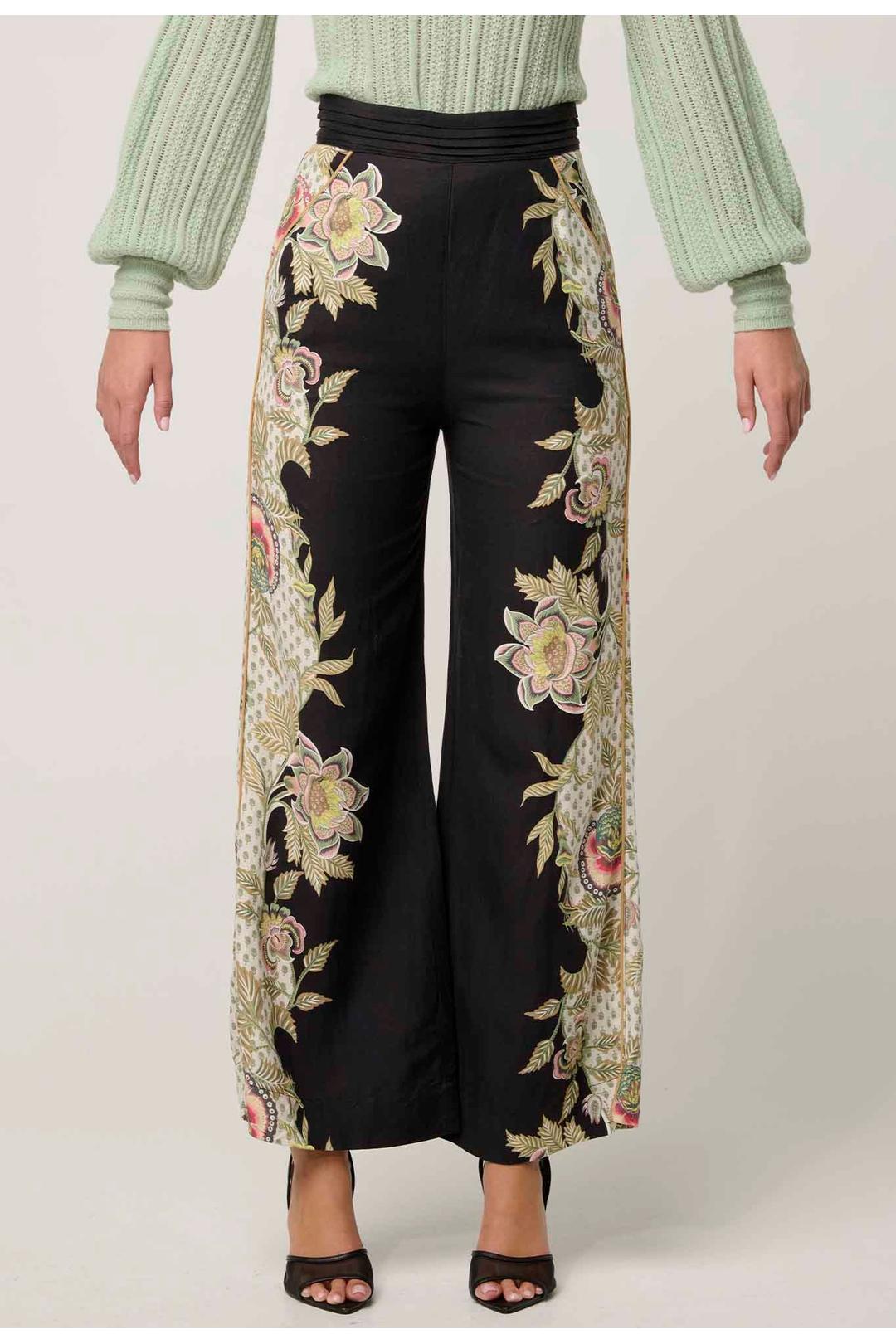 merida linen viscose pant, mariposa nero